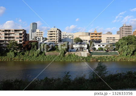 宮城県仙台市太白区越路から見た広瀬川と周辺の景色 132633356