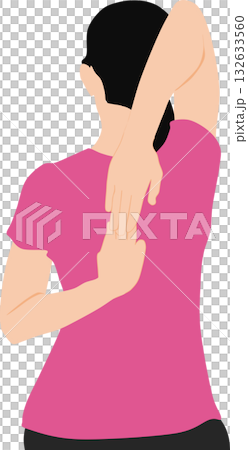 Illustration of a woman on a diet (stretching) Illustration of a woman on a diet (stretching) 132633560
