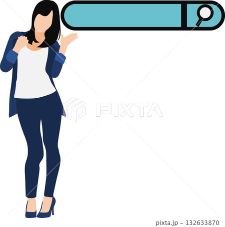 データを分析するビジネスウーマンのイラスト	 132633870