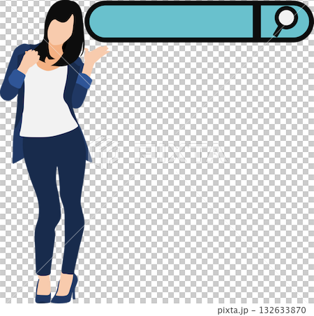 データを分析するビジネスウーマンのイラスト	 132633870