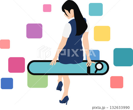 キーワードを検索するイラスト	 132633990