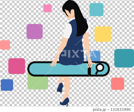 キーワードを検索するイラスト	 132633990