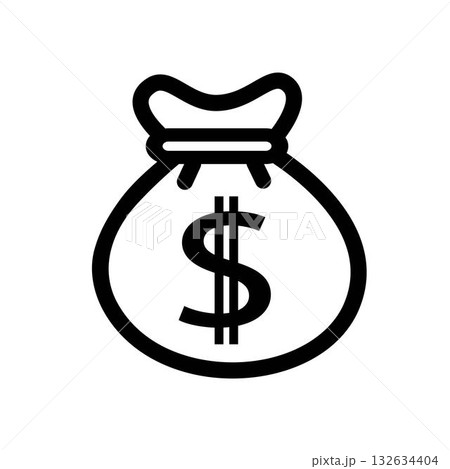 Money Bag Icon Vector design template. Illustration isolated for graphic and web design. Simple flat symbol. 132634404