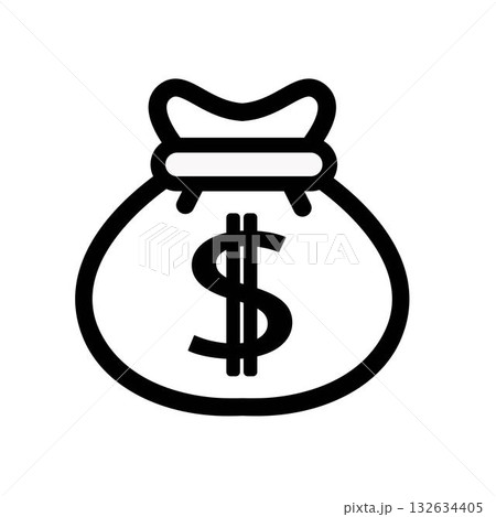 Money Bag Icon Vector design template. Illustration isolated for graphic and web design. Simple flat symbol. Money Bag Icon Vector design template. Illustration isolated for graphic and web design. Simple flat symbol. 132634405