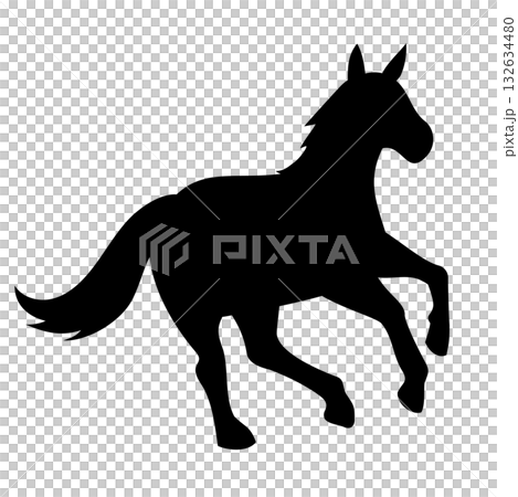 Running horse silhouette illustration 132634480