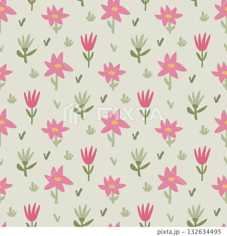 Spring flower seamless pattern. Flower background. Perfect for fabric, textile, wallpaper, decor, print or packaging of products. 132634495