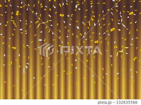 金色の幕 金のカーテン 紙吹雪(ヨコ) 金色の幕 金のカーテン 紙吹雪(ヨコ) 132635566