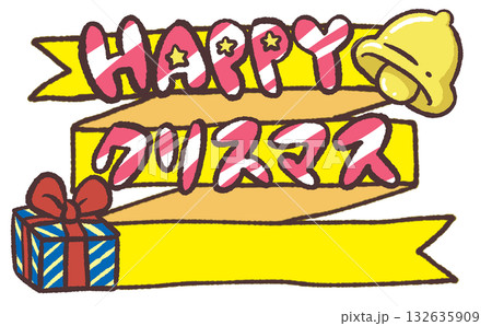 クリスマスのデザイン文字イラスト クリスマスのデザイン文字イラスト 132635909