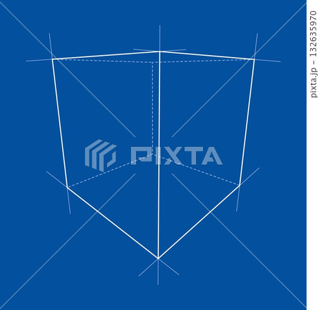 Geometric Wireframe on Blue Background. Vector Geometric Wireframe on Blue Background. Vector 132635970
