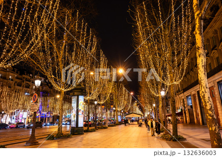 パリ　シャンゼリゼ通りのイルミネーション 132636003