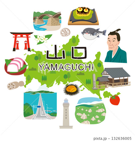 山口県　観光イメージ　アイコン 132636005