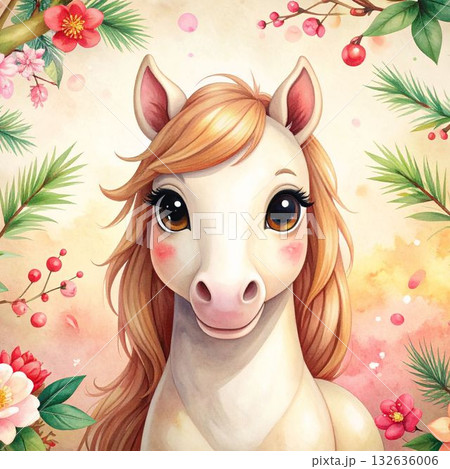 見つめる馬 132636006