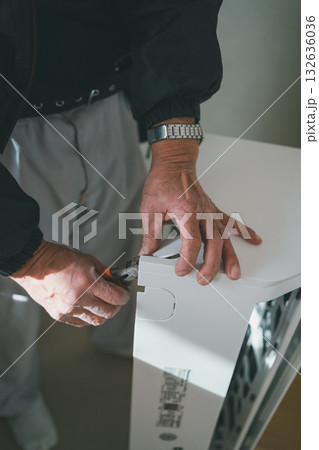 installation of an air conditioner installation of an air conditioner 132636036