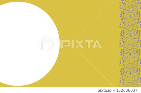白い半円とコントラストのあるシンプルな金色の背景イラスト 132636037