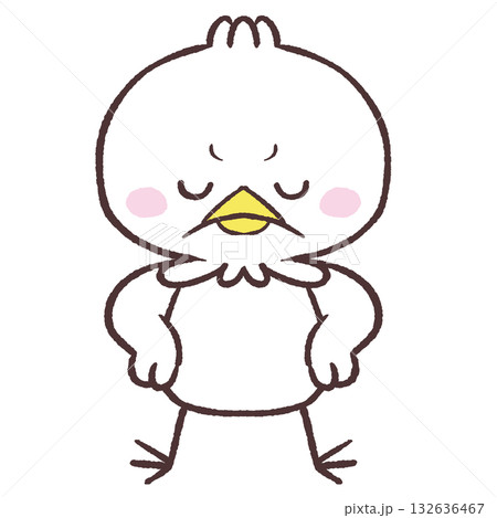 仁王立ちする白い鳥のイラスト 仁王立ちする白い鳥のイラスト 132636467