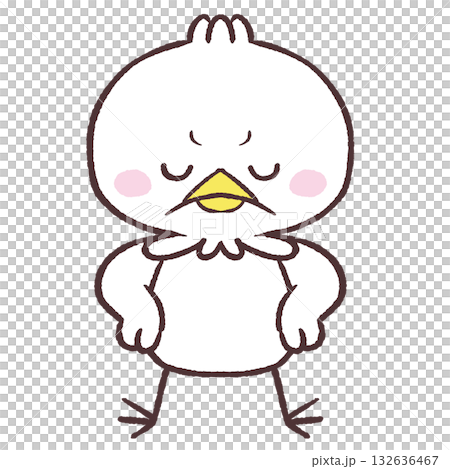 仁王立ちする白い鳥のイラスト 仁王立ちする白い鳥のイラスト 132636467