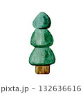 Christmas tree, spruce, for children's wooden construction sets is hand-drawn, watercolor, is suitable for creating landscapes, building castles, designing postcards, banners, invitations, packaging. 132636616