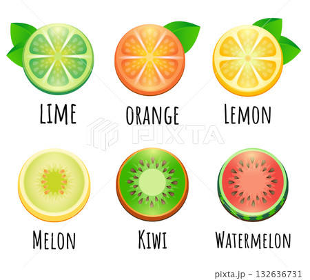 Tropical fruit icon set, vector Tropical fruit icon set, vector 132636731