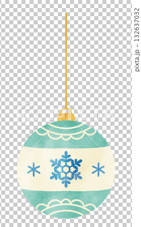 Hand-drawn watercolor illustration of ornament snowflake Hand-drawn watercolor illustration of ornament snowflake 132637032