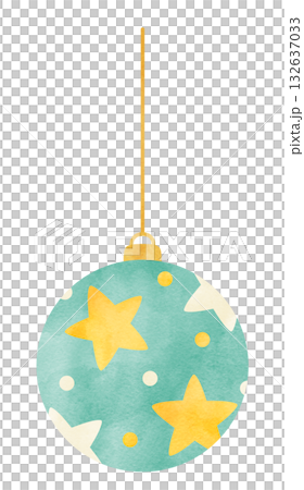 Hand-drawn watercolor illustration of a star-patterned ornament Hand-drawn watercolor illustration of a star-patterned ornament 132637033