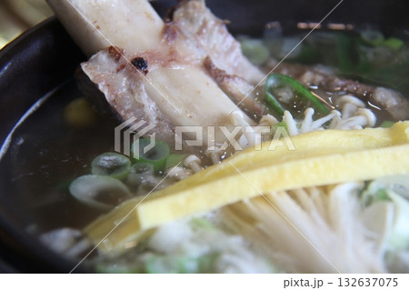 korean galbitang food in pot cooking korean galbitang food in pot cooking 132637075