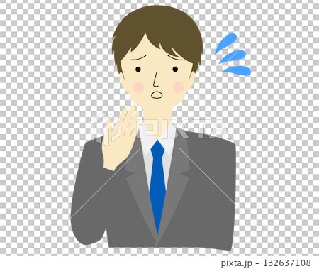 スーツを着て困っている男性 132637108