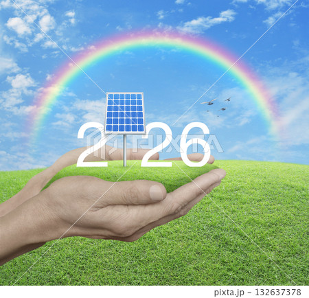 Happy new year 2026 ecological cover concept Happy new year 2026 ecological cover concept 132637378