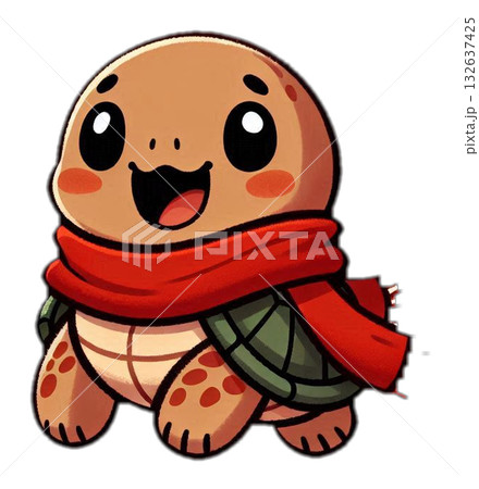 かわいい亀のイラスト 132637425