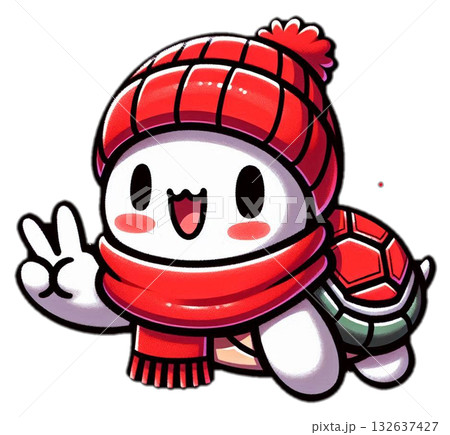 かわいい亀のイラスト 132637427