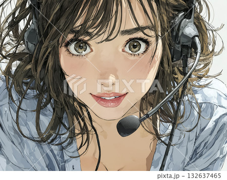 美優シリーズ:コールセンターでヘッドセットをつけて応対する美優 美優シリーズ:コールセンターでヘッドセットをつけて応対する美優 132637465