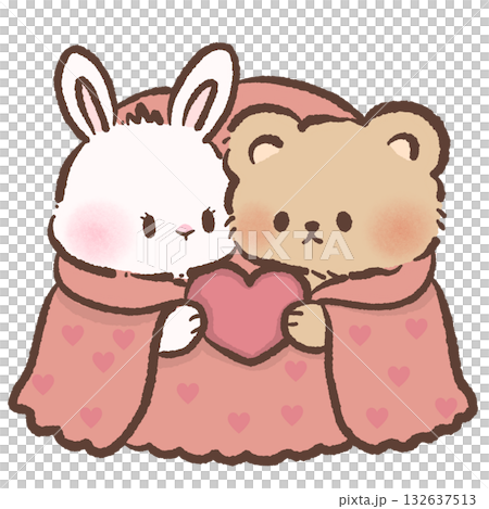 Cute Bunny and Teddy Bear Snuggling Under Heart Blanket Holding Heart Kawaii Love Couple Illustration Valentine Art for Kids Crafts Greeting Cards Printable Digital Design Cute Bunny and Teddy Bear Snuggling Under Heart Blanket Holding Heart Kawaii Love Couple Illustration Valentine Art for Kids Crafts Greeting Cards Printable Digital Design 132637513