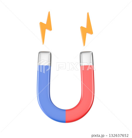 Powerful 3D Horseshoe Magnet with Lightning Sparks 132637652