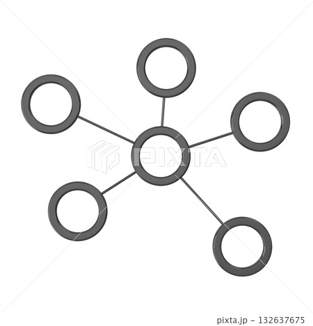 Abstract Network Hub and Spoke Diagram 132637675