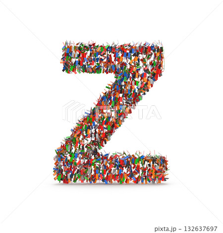 A letter Z made of colorful confetti A letter Z made of colorful confetti 132637697