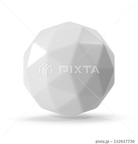 White Faceted Geometric 3D Sphere 132637730