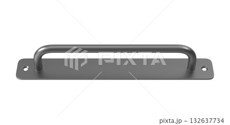 Dark Gray Metal Pull Handle with Mounting Plate 132637734