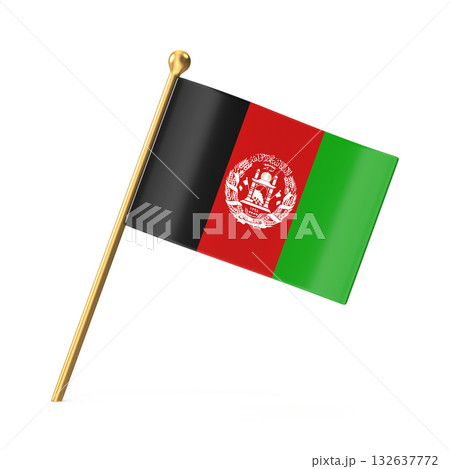 Afghanistan National Flag on Golden Pole Afghanistan National Flag on Golden Pole 132637772