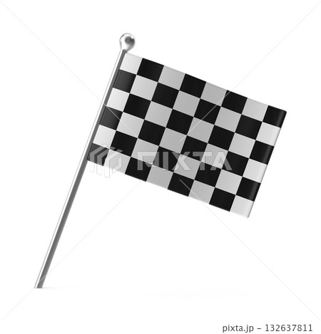 Small Checkered Flag on a Pole Small Checkered Flag on a Pole 132637811