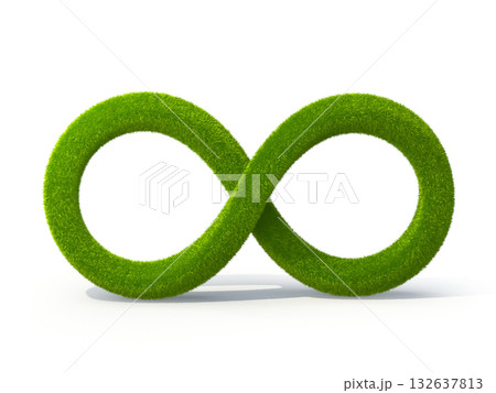 Green Grass Infinity Symbol on White 132637813
