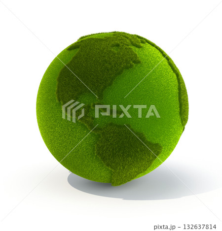 Green Earth Globe with Grassy Texture 132637814