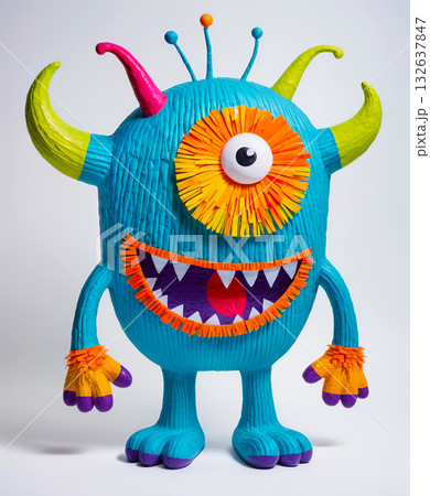 Funny multicolored monster, troll or goblin character 132637847