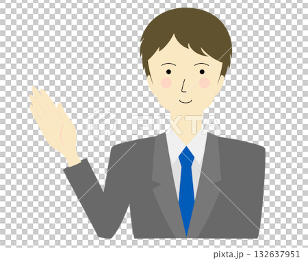 A man wearing a suit to guide A man wearing a suit to guide 132637951