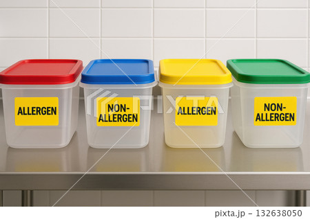 Proper allergen segregation station with sealed...のイラスト素材 [132638050 ...