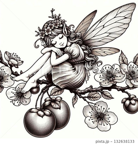 梅の花の塗り絵 梅の花の塗り絵 132638133