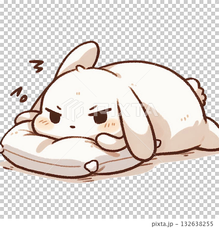 A lazy rabbit lying down 132638255