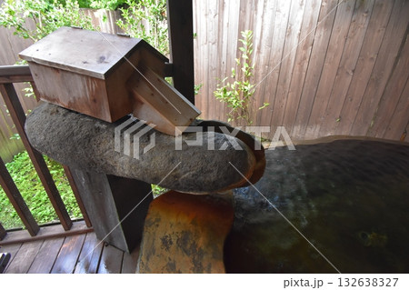 日本　東北　宮城　蔵王町　遠刈田　温泉　星灯の宿　まほろば　露天風呂 132638327