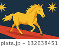 成功を駆け抜ける金の馬 132638451