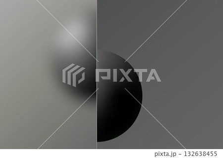 Minimalist abstraction with vertical division and two contrasting gray spheres. Eps 10 132638455