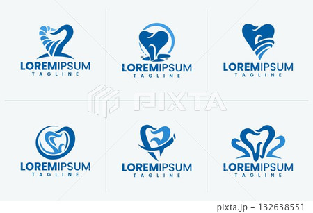 Abstract dental teeth logo template set 132638551