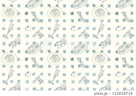 ナチュラルビストロのパスタ柄 132638719